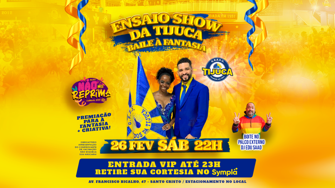 Unidos da Tijuca promove baile à fantasia no sábado de carnaval com entrada franca até 23 horas