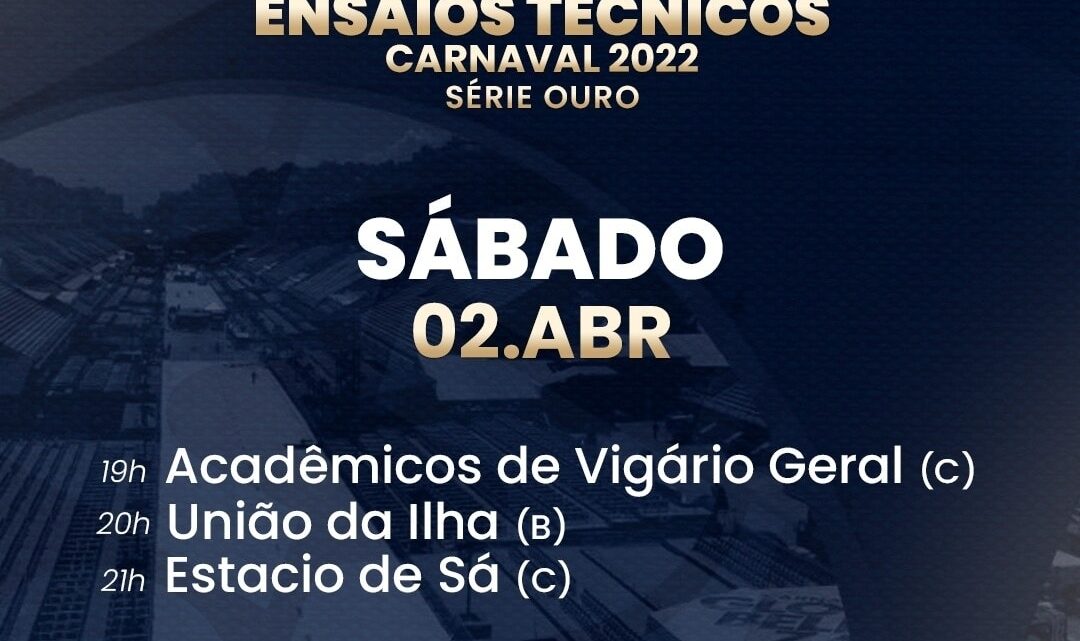 Acadêmicos de Vigário Geral, União da Ilha e Estácio de Sá ensaiam na Sapucaí, neste sábado