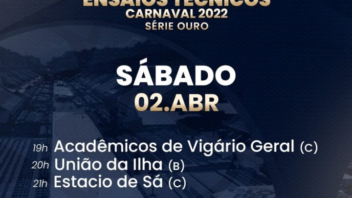 Acadêmicos de Vigário Geral, União da Ilha e Estácio de Sá ensaiam na Sapucaí, neste sábado