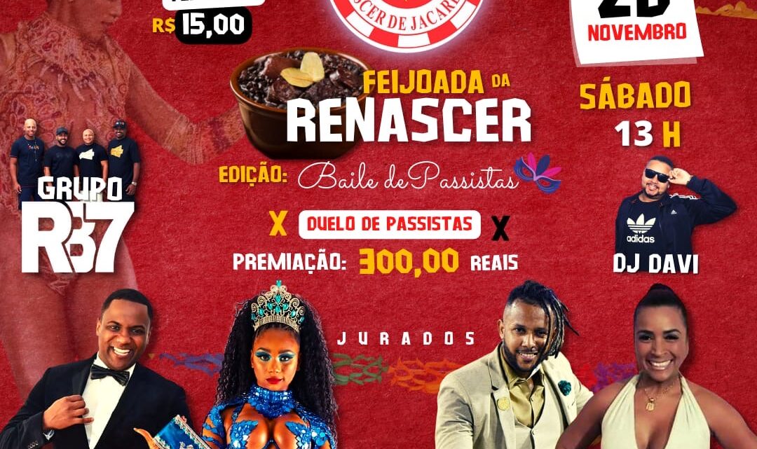 Renascer de Jacarepaguá promove feijoada com edição do Baile das Passistas