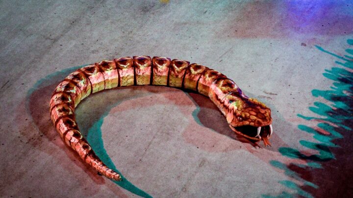 “Menino-Cobra” da Viradouro é um dos protagonistas de peça “Amazônia” que estreia essa semana no Rio