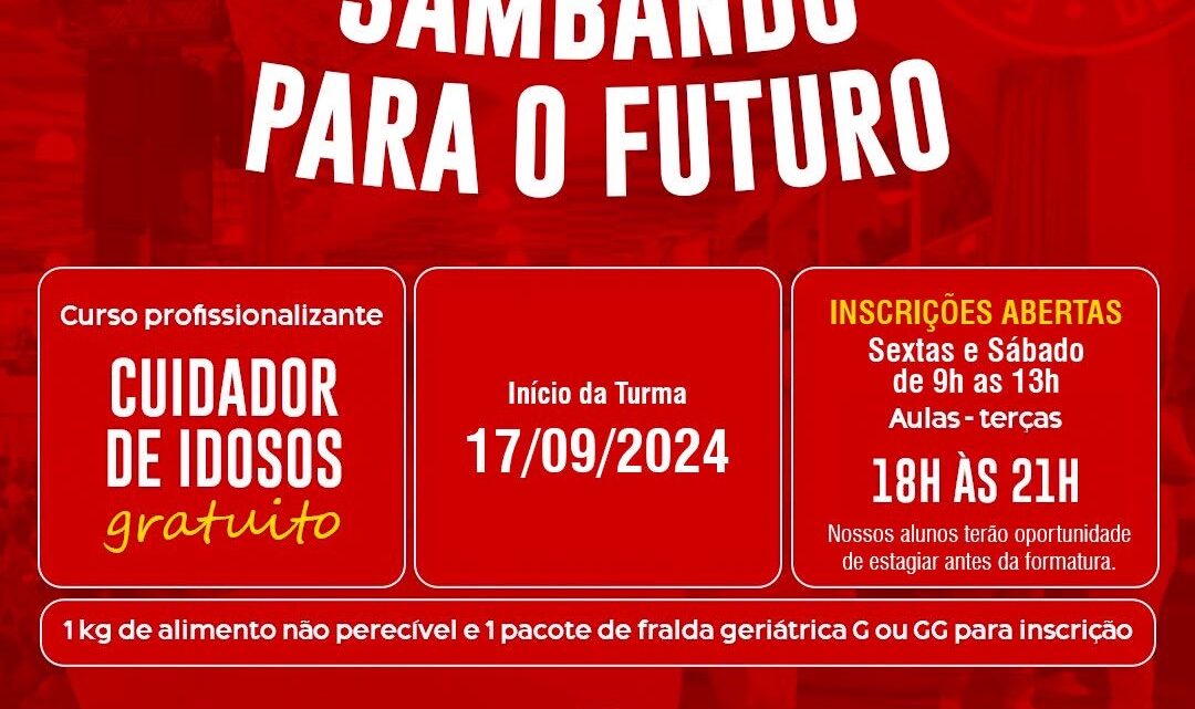 Acadêmicos do Salgueiro abre inscrições para curso gratuito de Cuidador de Idoso