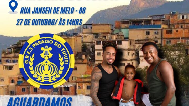 Diretores e moradores do Tuiuti, Alex Coutinho e Jorge Amarelloh promovem festa das crianças na comunidade neste domingo