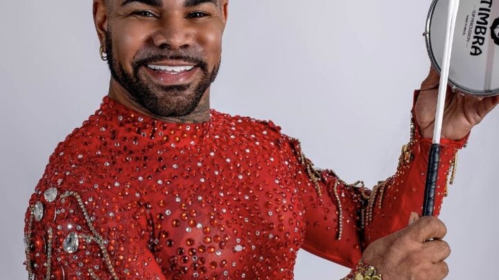 Anderson Reis se prepara reinado na bateria da Alegria do Vilar